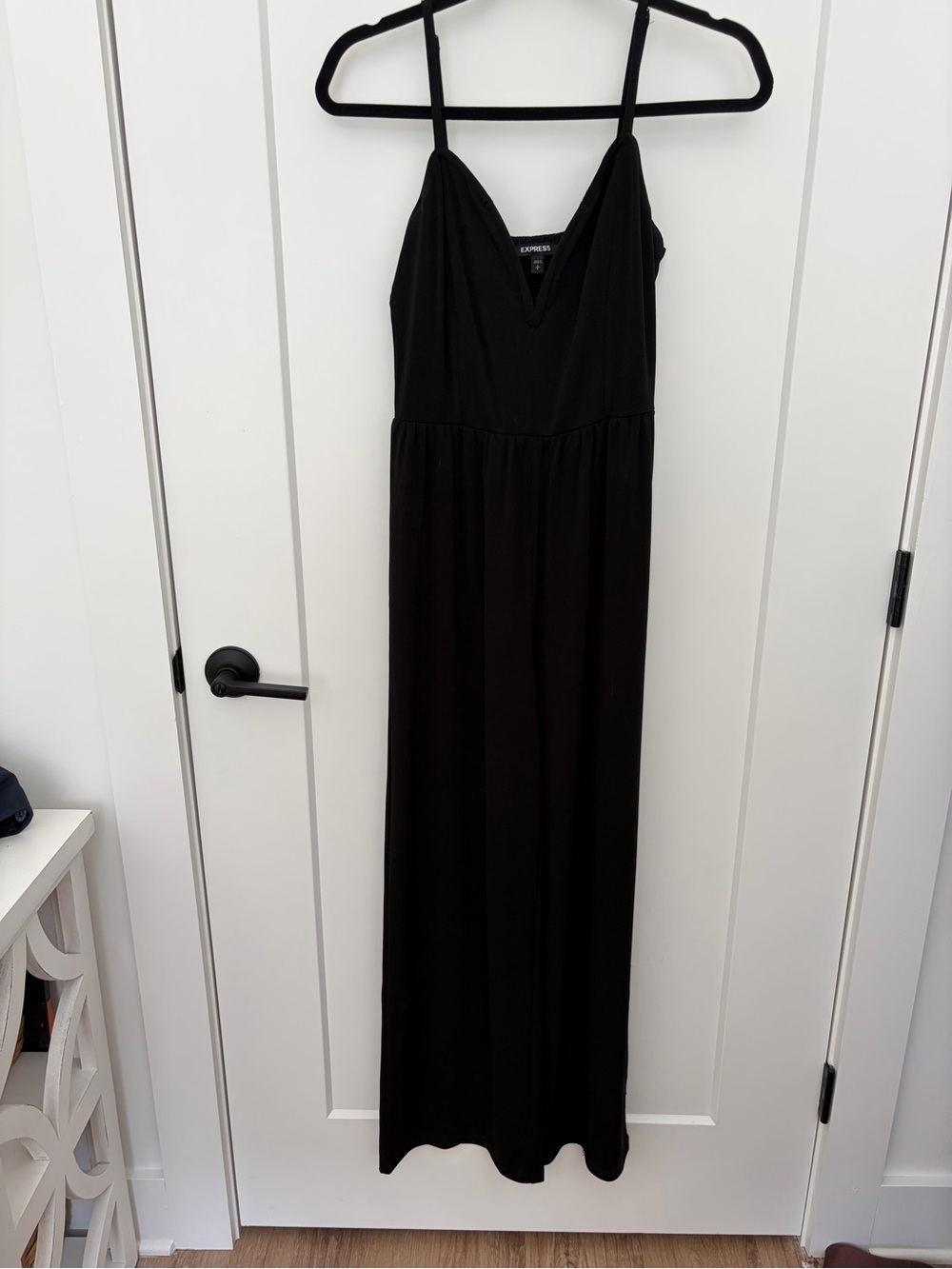 Express Black Spaghetti-Strap V-Neck Maxi Dress
